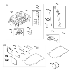 Crankcase Cover/Sump Group Diagram and Parts List for 386777-3139-G1  Briggs and Stratton Engine